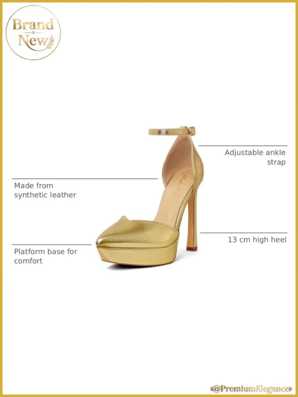 Luxurious 5 inch High Ankle Strap Platform Pumps